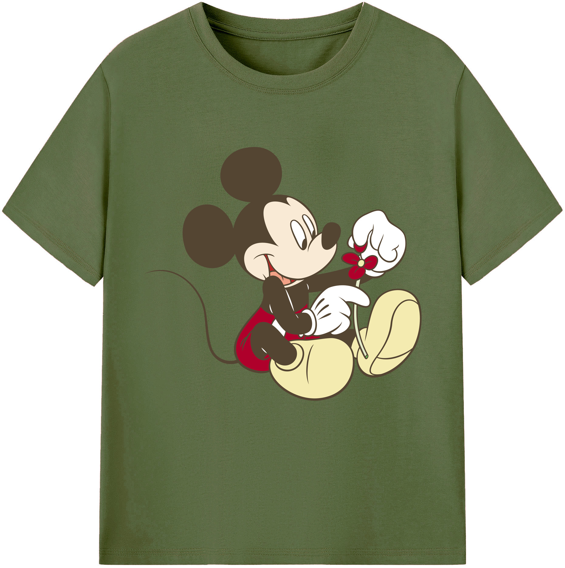 （画像用） ミッキーマウス Mickey Mouse 綿100％半袖Tシャツ（フロントプリント）